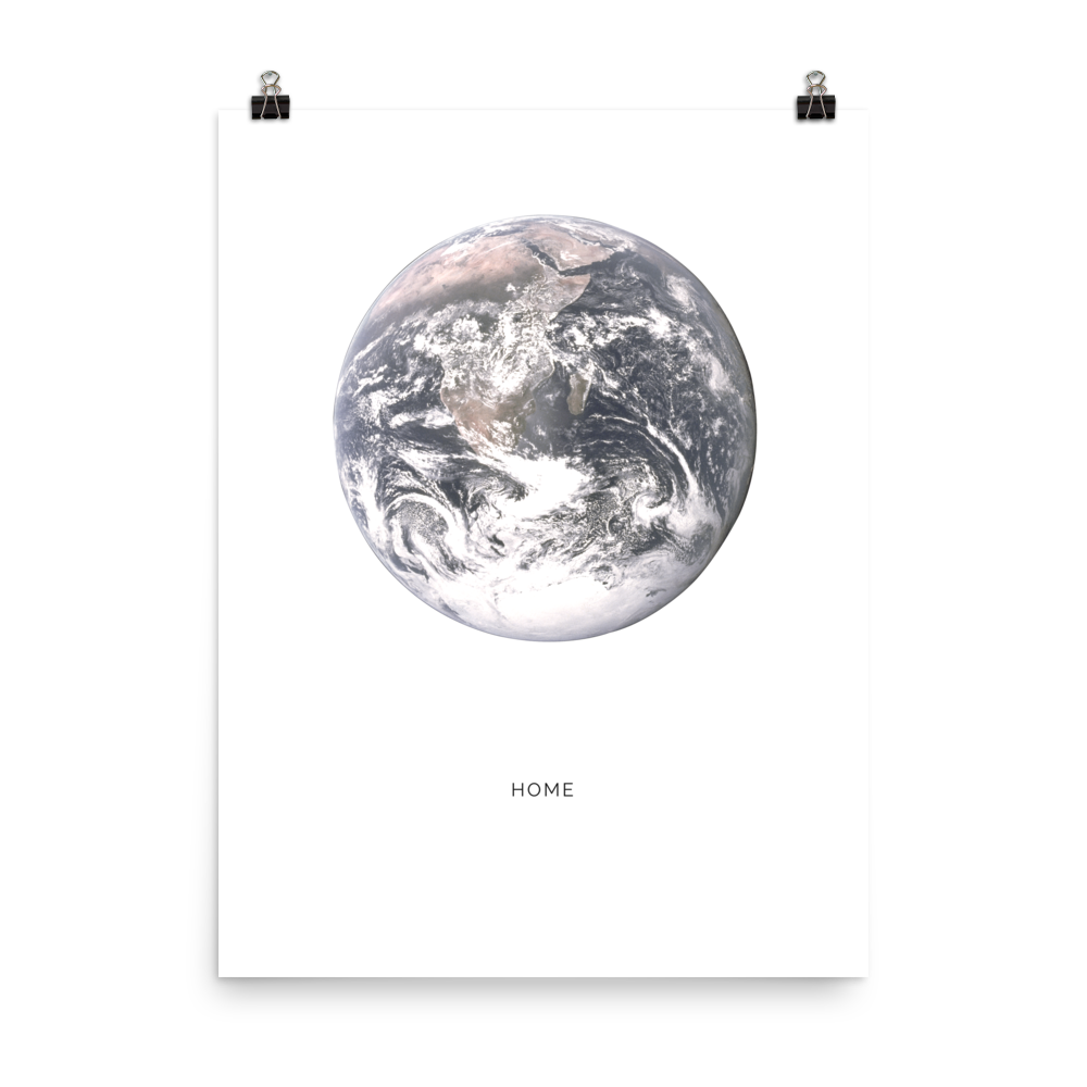 "Home" World Globe Print